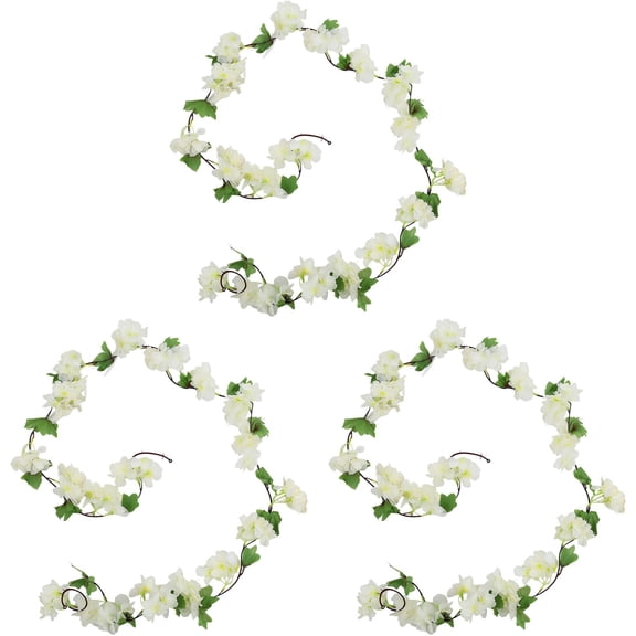 Goowood 3pc Artificial Cherry Blossom Vine Garland 7.5ft Pink Flower Garland for Wedding Wall Decor Home Party Backdrop Pipe Cover