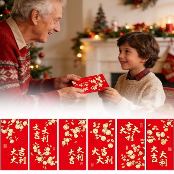 Goowood 6 Designs Chinese New Year Red Envelopes 2026 Bao Envelopes Red Packets Lai See For Spring Festival New Year Event & Party Home Decor