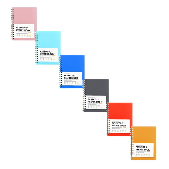 Goowood 8 Pack Spiral Password Notebook 7x7 Inch DIY Scrapbook Kraft Paper Journal for Family Wedding Graduation Memories Photo Album
