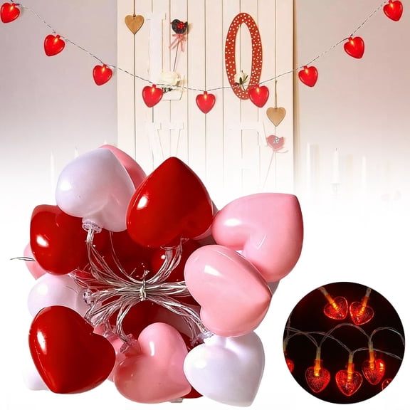 Goowood Acrylic Heart LED String Lights for Wedding Venue Decor Valentine's Day Indoor Outdoor