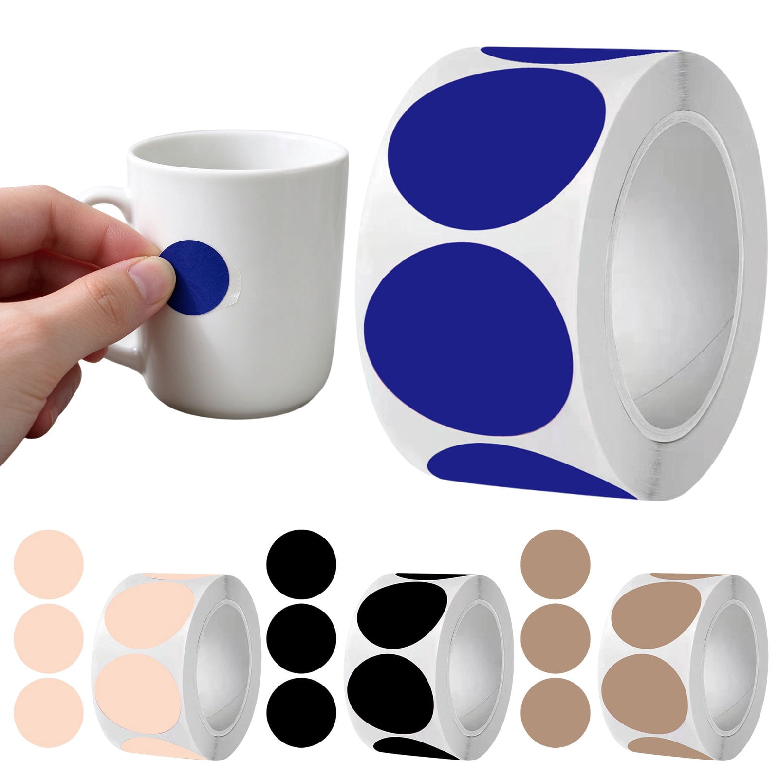 Round Trident Sticker Goowood Adhesive Circle Dot Stickers Round Labels for Inventory Marking ...