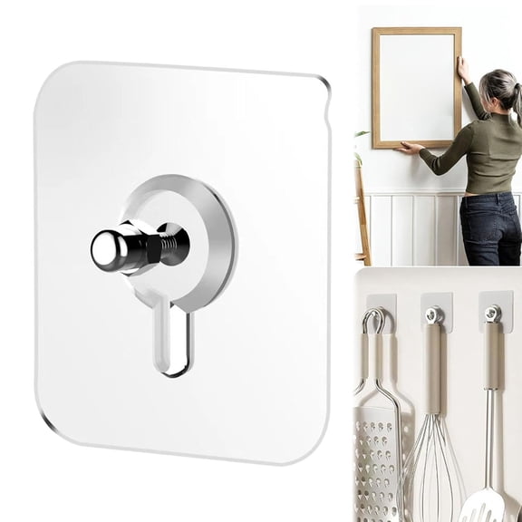 Goowood Adhesive Hooks Without Nails Wall Hangers Heavy Duty Screw Sticker Hook for Bathroom Kitchen Home Decor Key Holder Wall Mount