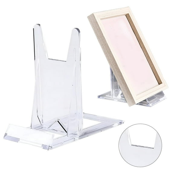 Goowood Adjustable Acrylic Display Stand Clear Easel Holder for Books Photos Artworks Tabletop Picture Frame Stand with Removable Base