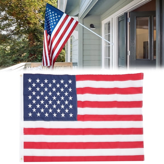 Goowood American Flag 2.5x4 Ft Outdoor USA Flag Heavy Duty 210D Nylon Embroidered Stars Sewn Stripes Weather Resistant US Flags for House