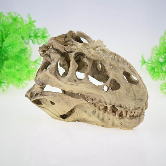 Goowood Aquarium Decor Dinosaur Skeleton Fish Tank Decorations Resin Reptile Hide and Cave for Bearded Dragon Leopard Gecko Accessories