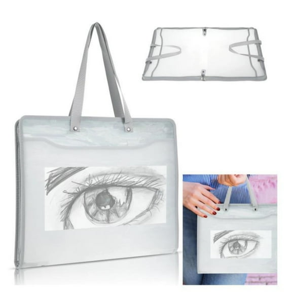 Goowood Art Portfolio Case with Zipper and Handle Artist Carrying Bag for Artwork Posters Canvas Storage Portable Portfolio Folder Bag