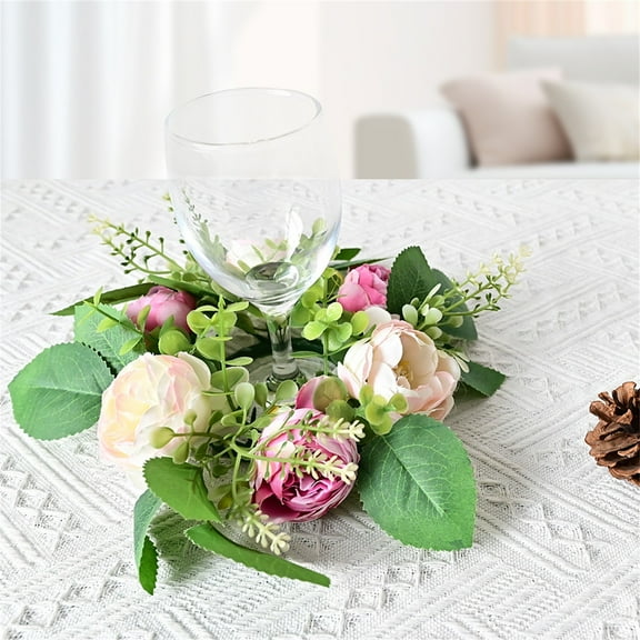 Goowood Artificial Peony Flower Garland Spring Floral Centerpieces for Tables Mantle Home Decor and Wedding Decorations