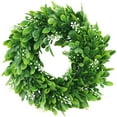 thumbnail image 1 of Goowood Artificial Spring Summer Boxwood Wreath for Front Door Realistic Greenery Hanging Garland for Home Wedding Wall Window Decor 14 Inch, 1 of 2