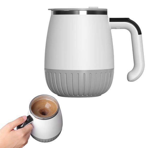 Goowood Automatic Stirring Coffee Cup With Temperature Display Rechargeable Coffee Mug Stirring Mug With Lid Stainless Material Suitable For Coffee And Other...