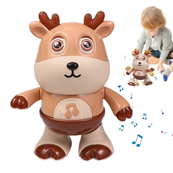 Goowood Baby Toys Musical Dancing Deer Toy with LED Lights and Music Preschool Educational Learning Toys for Toddlers 6-12 Months