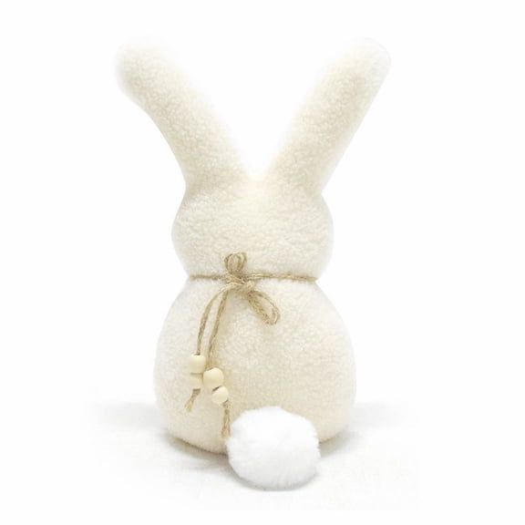 Goowood Beige Plush Rabbit Stuffed Animal Abstract Animal Sculpture for Modern Farmhouse Home Decor Living Room Shelf and Coffee Table Decor