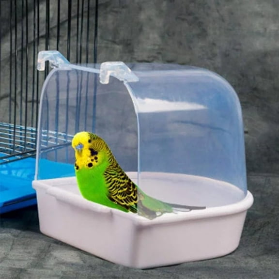 Goowood Bird Bath for Cage Parrot Box Bathing Tub Transparent Small Bird Bath Shower for Parakeets Budgies Cockatiels and Small Pet Birds Cage Accessories