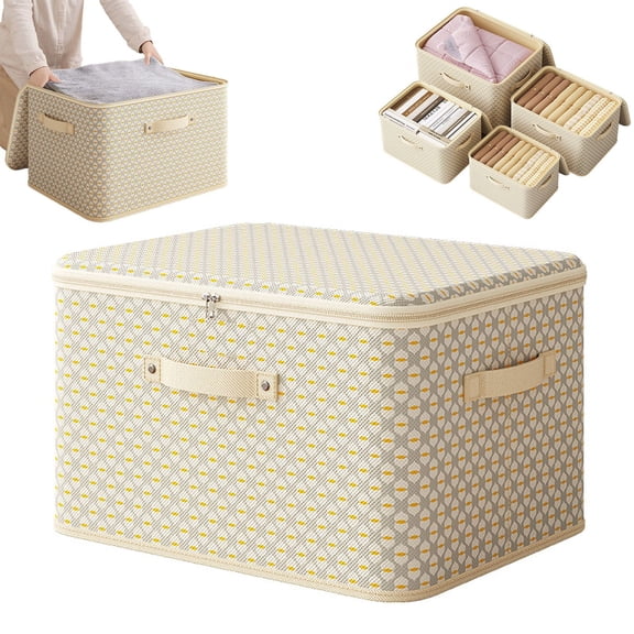 Goowood Blanket Storage Bags for Clothes Bedding Storage 42L Large Capacity Comforter Storage Bag with Reinforced Handle and Double Zipper