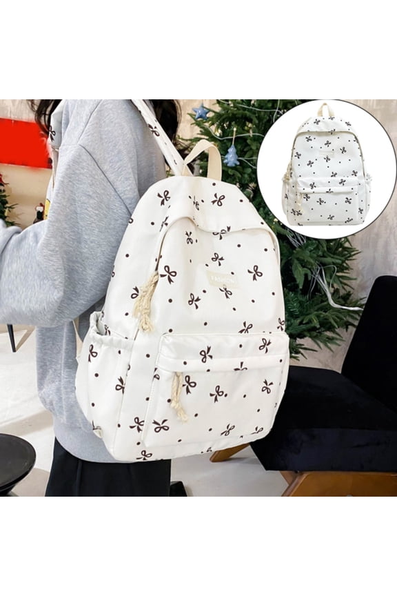 Bow Backpack Cute Aesthetic Daypack Preppy Coquette Cheer Bag Lightweight Bookbag Color E
