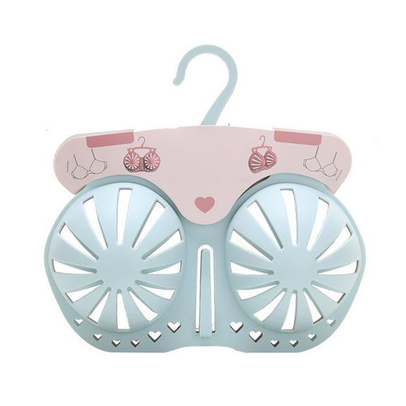 Goowood Bra Hanger Closet Organizer and Storage Anti Deformation Bra Drying Rack Non Slip Tank Top Hanger Laundry Room Organization Blue