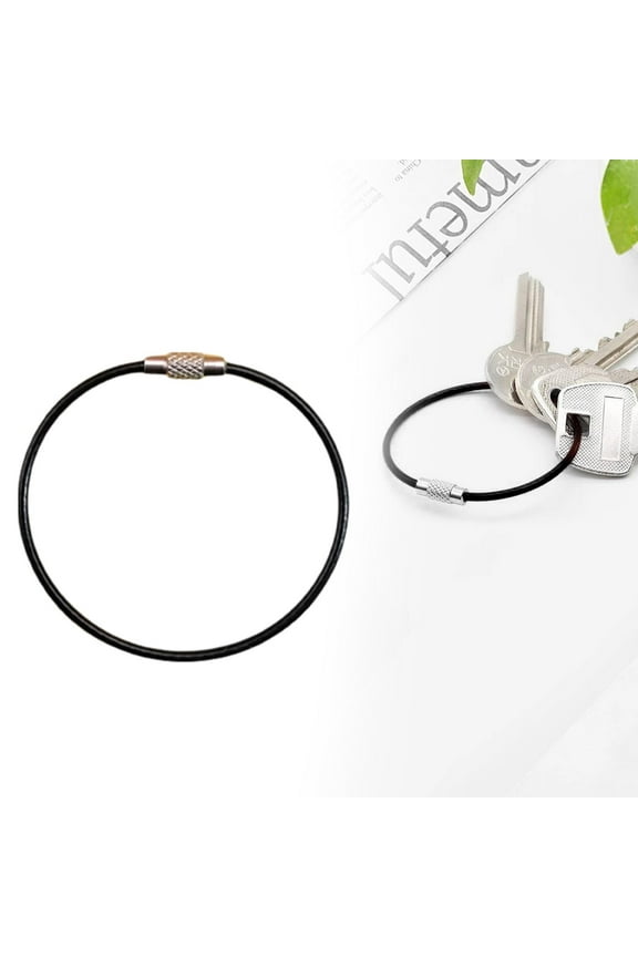 Cable Key Ring Wire Keychain Cable Colorful Rubber Coated Heavy Duty Key Rings for Car Keys and DIY Craft Projects