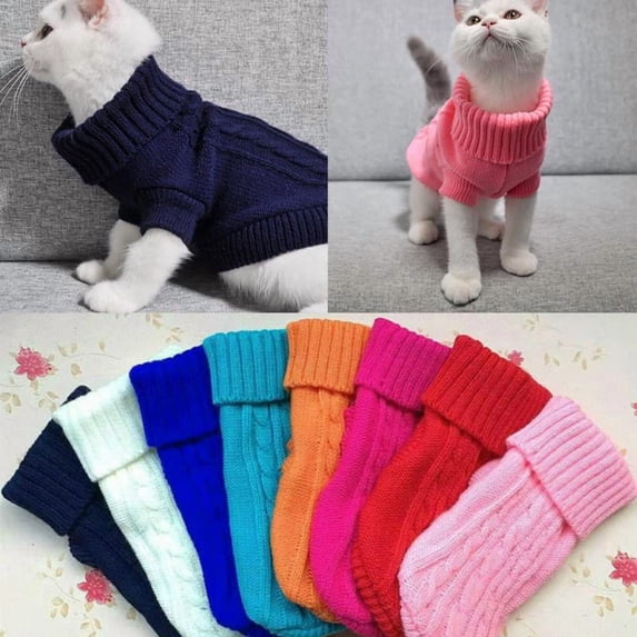 Goowood Cat Winter Clothes Warm Dog Sweaters for Small Dogs Puppy Clothes Jacket Soft Fleece Machine Washable Comfortable Outdoor Cold Weather