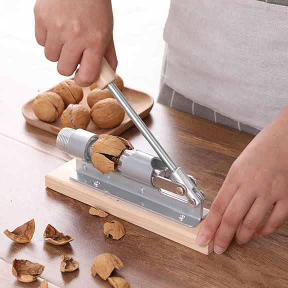 Goowood Chestnut Opener Walnut Clip Mechanical Nut Cracker Tool for All Nuts Professional Wood Nutcracker Tool for Pecan Walnut Almonds
