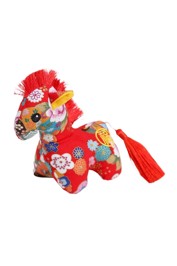 Chinese Knot Red Horse Pendant 13cm Acrylic Lucky Horse Charm with Tassel Car Rearview Keychain Bag Ornament Feng Shui Home Decor Lunar New Year Gift