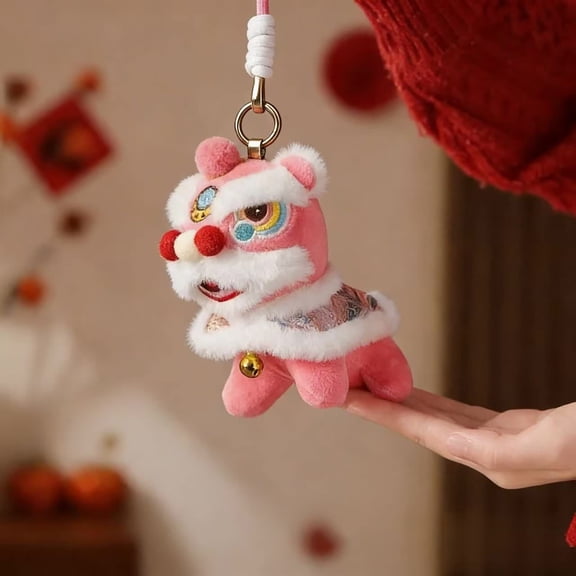 Goowood Chinese New Year Decorations 2026 Year of the Horse Plush Dance Ornament Lunar New Year Home Decor Good Luck Charm Gift - Pink