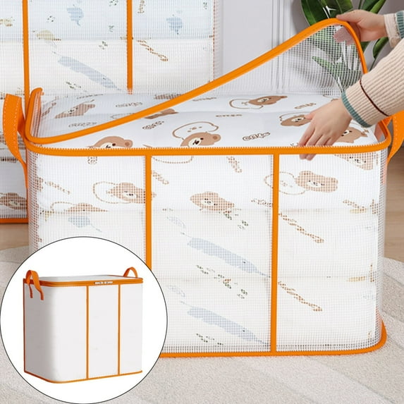 Goowood Closet Organizers and Storage Bag Heavy Duty Moving Bins with Reinforced Handles for Blanket Comforter Bedding Clothes Organization