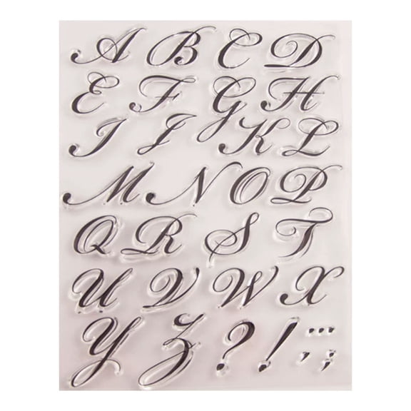 Goowood Cursive Alphabet Stamp Set Letter Stamps for Scrapbooking DIY Card Making Silicone Stamps for Crafts with Acrylic Block