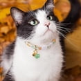 thumbnail image 1 of Goowood Cute Cat Collar with Bell Strawberry Print Cotton Breakaway Collar and White Heart Pendant for Girl and Boy Cats Safety Cat Accessories, 1 of 6