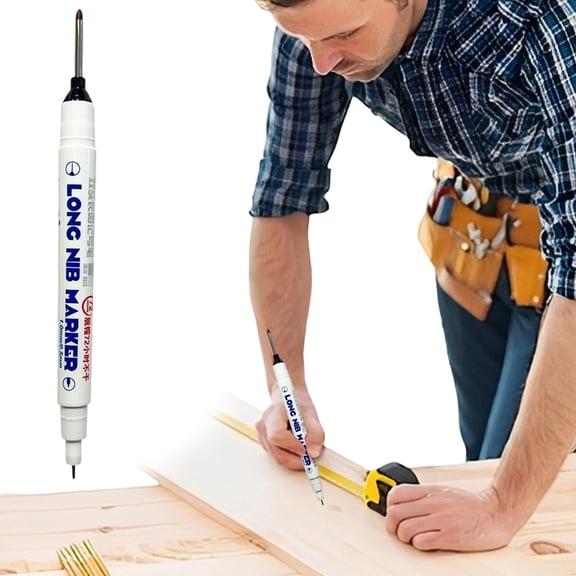 Goowood Deep Hole Marker Long Nose Carpenter Pen Construction Marking Tool for Wood Metal Concrete Framing Work Water Resistant