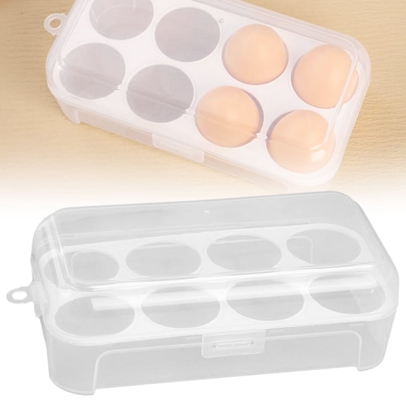 Goowood Deviled Egg Carrier With Lid Portable 8 Compartment Egg Storage Box Container and Holder Tray for Refrigerator Picnic and Travel