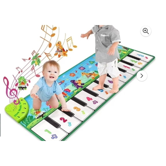 Goowood Dinosaur Baby Piano Mat Toddler Toys 1st Birthday Gifts 1 Year Old Toys Music Floor Keyboard Dance Mat Recording Playback