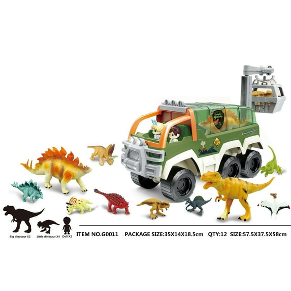 Goowood Dinosaur Toys for Kids 3 5 5 7 Dinosaur Truck with Music Lights 18 in 1 Toddler Boy Toys Birthday Gift for 3 4 5 6 Year Old Boys