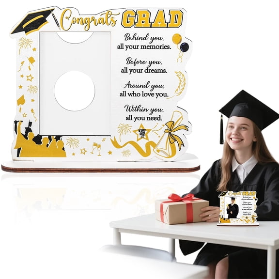 Goowood Diploma Frame Class of 2026 Graduation Certificate Frame Wooden Picture Frame for Degree Award Document Desktop Decor White