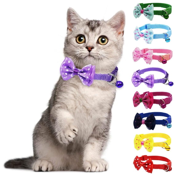 Goowood Dog Collar with Bow Tie Adjustable Collars Handmade Polyester Soft Cute Fashion Boy Dog Collar for Wedding Outfit Large Medium Small Dogs