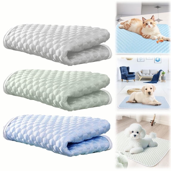 Goowood Dog Cooling Pad Thin Washable Small Dog Bed Non Slip Summer Crate Mat Portable Kennel Puppy Bed for Large Dogs and Cats Travel Home Use