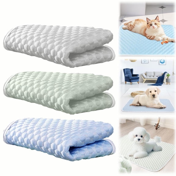 Goowood Dog Mat Thin Washable Cooling Mat for Cats and Dogs Non Slip Summer Crate Pad Portable Kennel Bed for Small to Large Dogs Travel Pet Cooling Pad