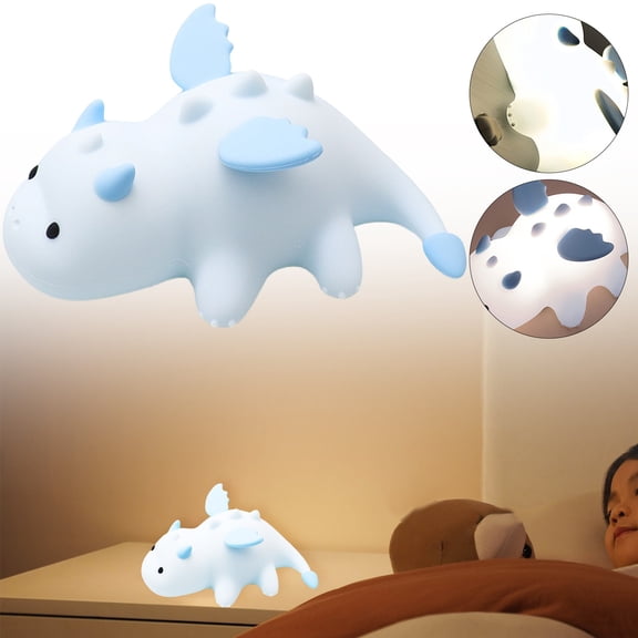 Goowood Dragon Night Light Cute Baby Dragon Soft Silicone Lamp With 3 Warm Light And RGB Changing Breastfeeding Nursery Portable Kawaii Bedside Lamp For Baby Toddler Night Lights Home appliances