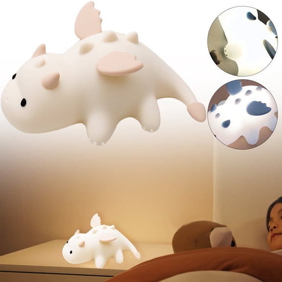 Goowood Dragon Night Light Cute Baby Dragon Soft Silicone Lamp With 3 Warm Light And RGB Changing Breastfeeding Nursery Portable Kawaii Bedside Lamp For Baby Toddler Night Lights Home appliances