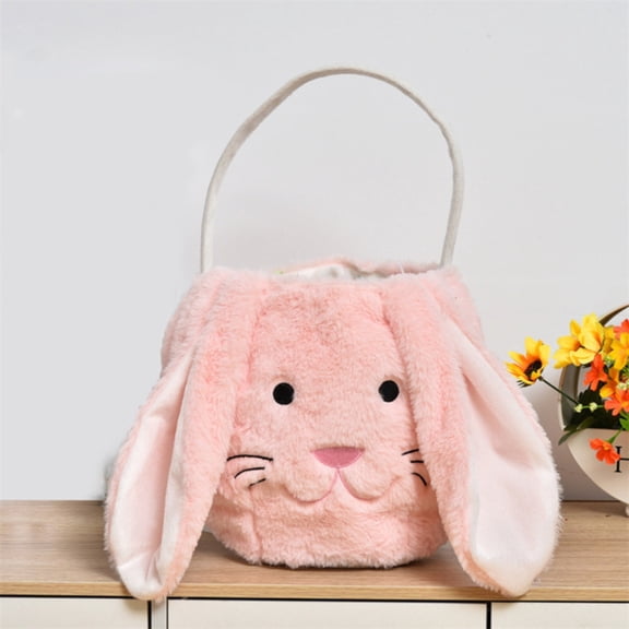 Goowood Easter Basket Easter Baskets for Kids Personalized Easter Basket Bunny Bucket with Long Ears for Egg Hunting Candy Tote Bags