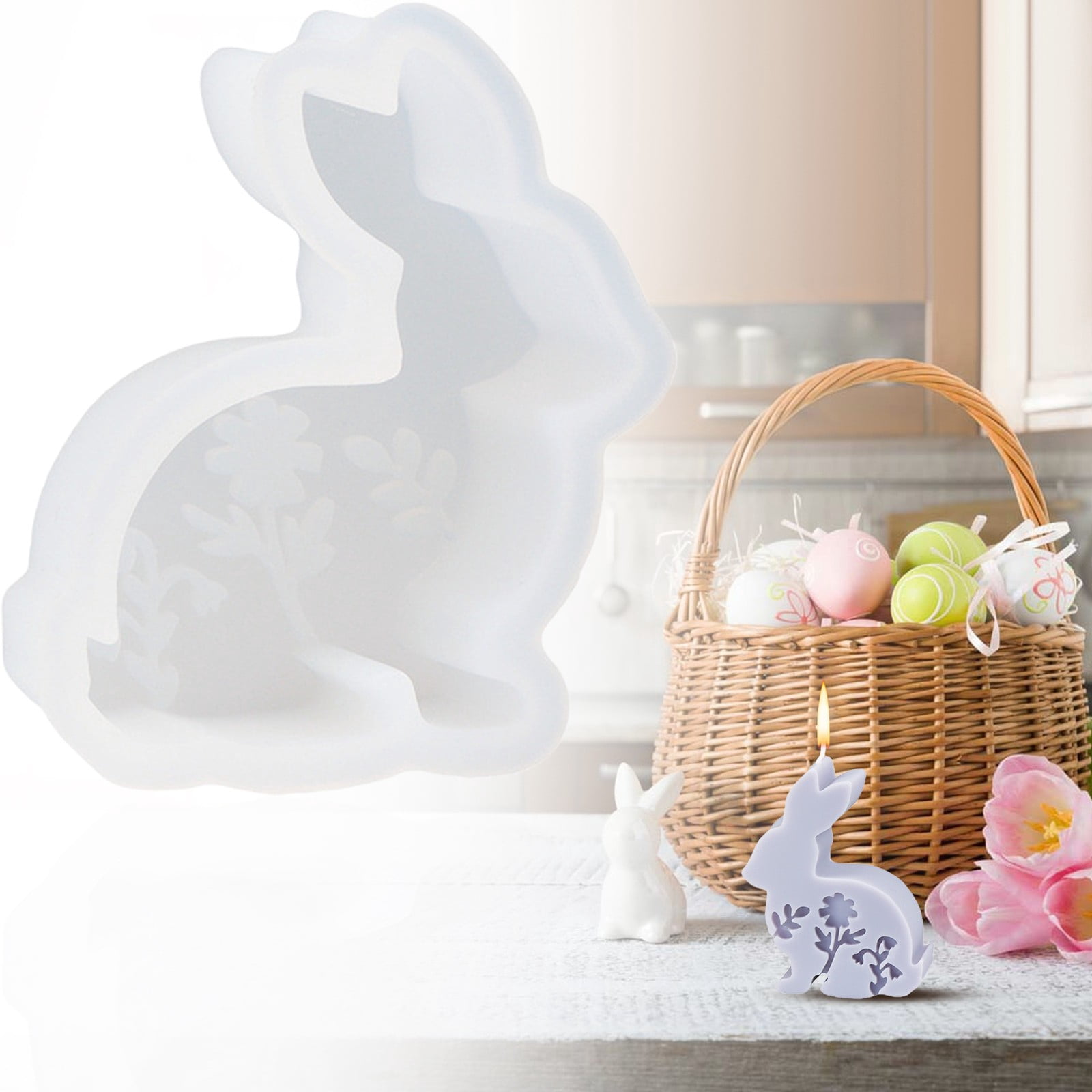 Goowood Easter Bunny Mold 3D Rabbit Candle Casting Tool for Resin Soap ...