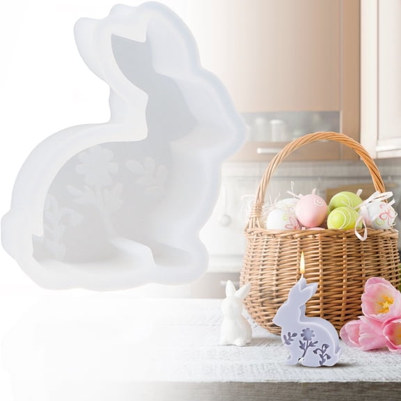 Goowood Easter Bunny Mold 3D Rabbit Candle Casting Tool for Resin Soap Plaster Fondant Cake Topper Spring Holiday Home Party Decoration