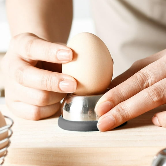 Goowood Egg Piercer for Hard Boiled Eggs Stainless Steel Egg Hole Puncher with Base and Spring Loaded Design to Prevent Shell Cracking