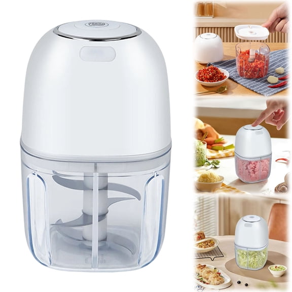 Goowood Electric Garlic Chopper Mini Food Processor USB Rechargeable Portable Veggie Mincer Wireless Onion Masher for Kitchen Camping