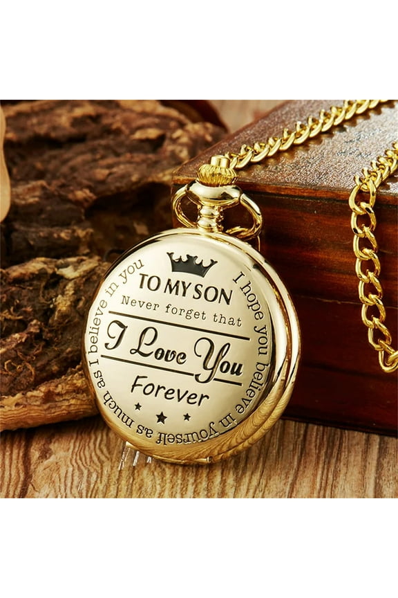 Engraved Pocket Watch for Stepdad Personalized Fathers Day Gift from Stepdaughter Stepson Birthday Anniversary Vintage Mens Watch