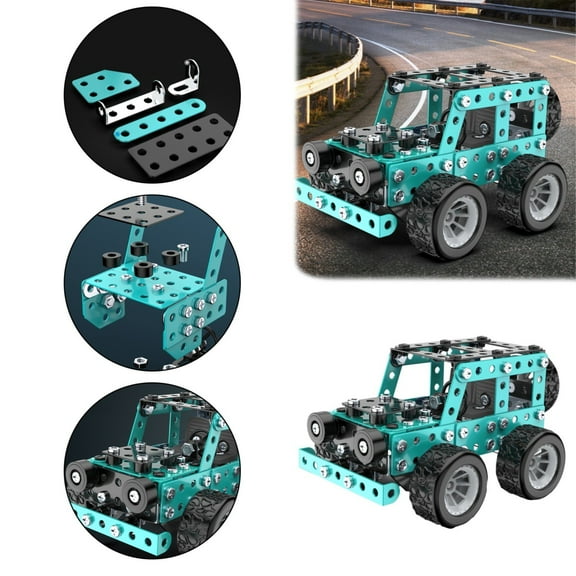 Goowood Erector Set Metal Model Car Kits for Boys Age 8-12 STEM Building Toys 194 Piece 3D Puzzle Off Road Vehicle Construction Set Gifts