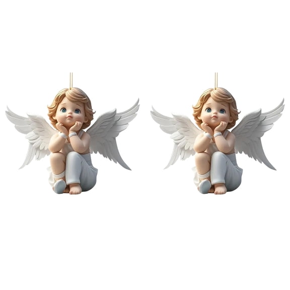Goowood Evil Eye Hanging Ornament Adorable Acrylic Angel Suncatcher Crystals for Easter Decor and Home Wall Decoration 2pc