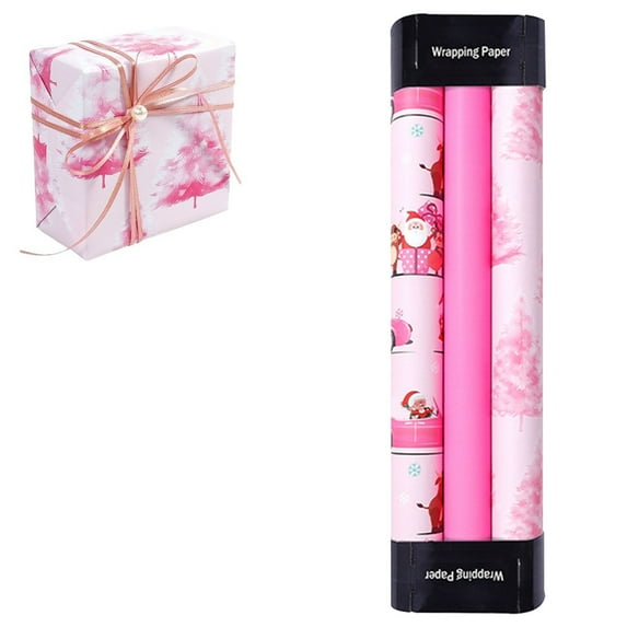 Goowood Extra Wide Gift Wrapping Paper Roll with Cute Cow Prints Tear Resistant for Birthday and All Occasion Festive Packaging
