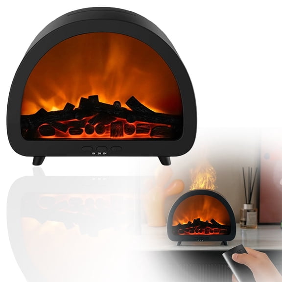 Goowood Fireplace Flame Aroma Diffuser Humidifier 200ml Oil Diffuser With Remote Control 7 Color Ambient Light Flame Quiet For Home Humidifier Home appliances