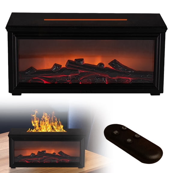 Goowood Fireplace Flame Diffuser Cool Mist Humidifier With Remote And Timer USB Powered Aroma Diffuser With 1pcs 7 Color Lights Ideal Fragrance For Home,280ml Humidifier Home appliances