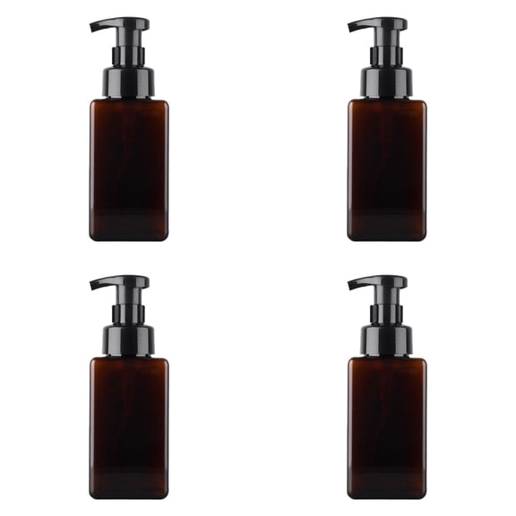 Goowood Foaming Soap Dispenser 4 Pack 15Oz Refillable Foam Hand Soap Pump Bottle Container for Bathroom and Kitchen Liquid Soap Brown