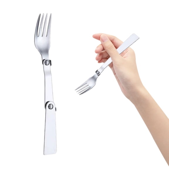 Goowood Foldable Camping Utensils Travel Silverware Stainless Steel Portable Fork For Picnics And Lunch Boxes